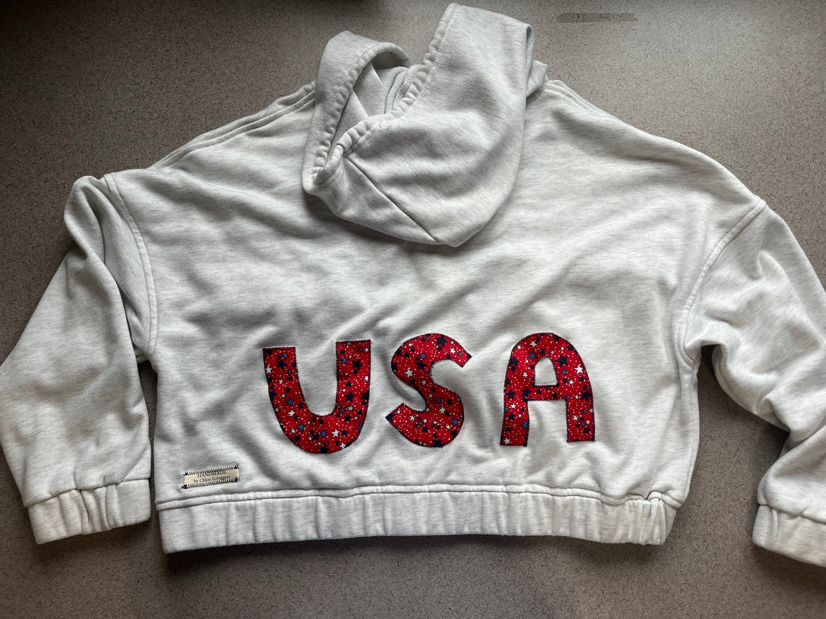 USA Patchwork Zip Up Jacket