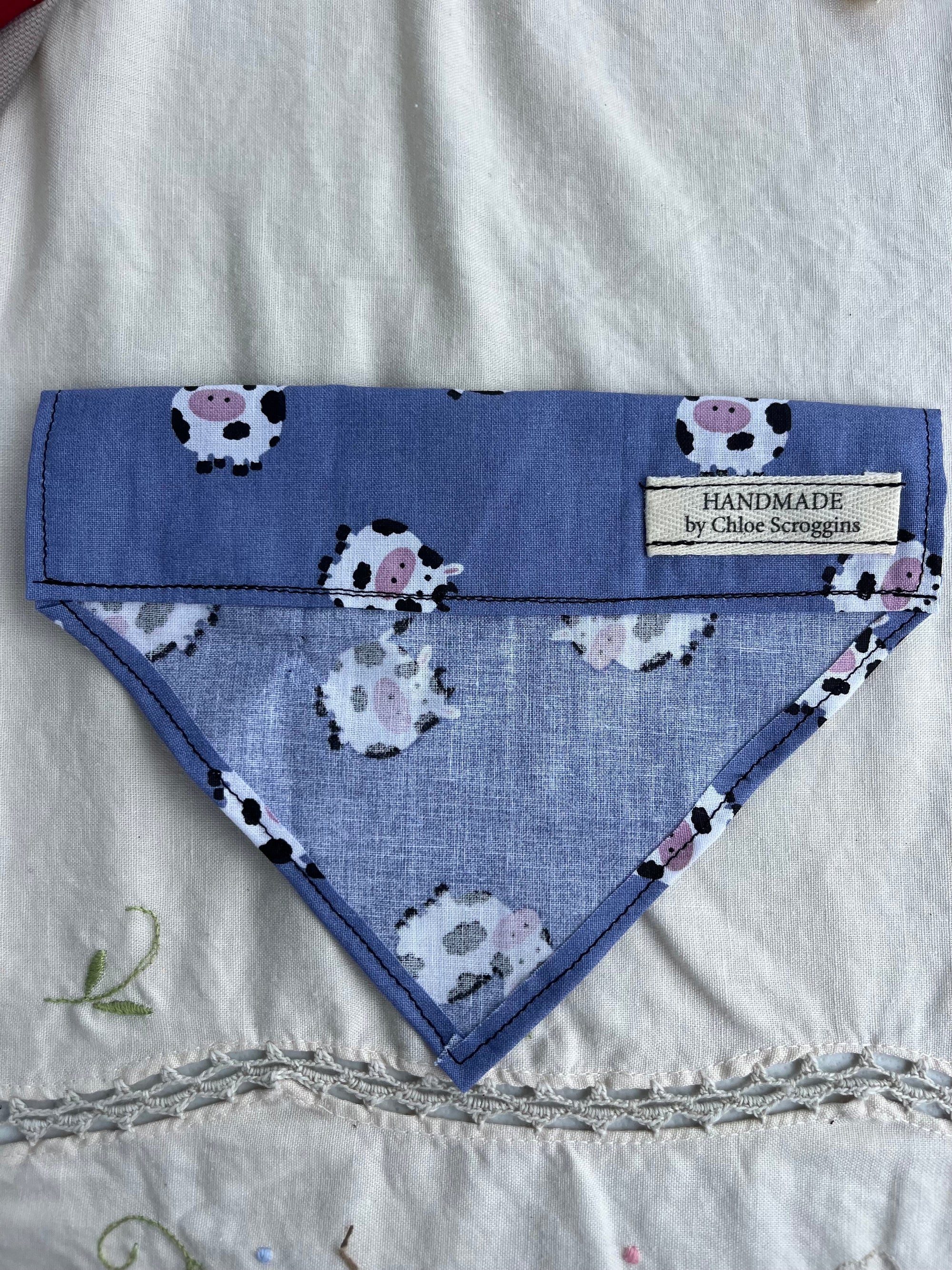 Cow Pattern Dog Scarf Small