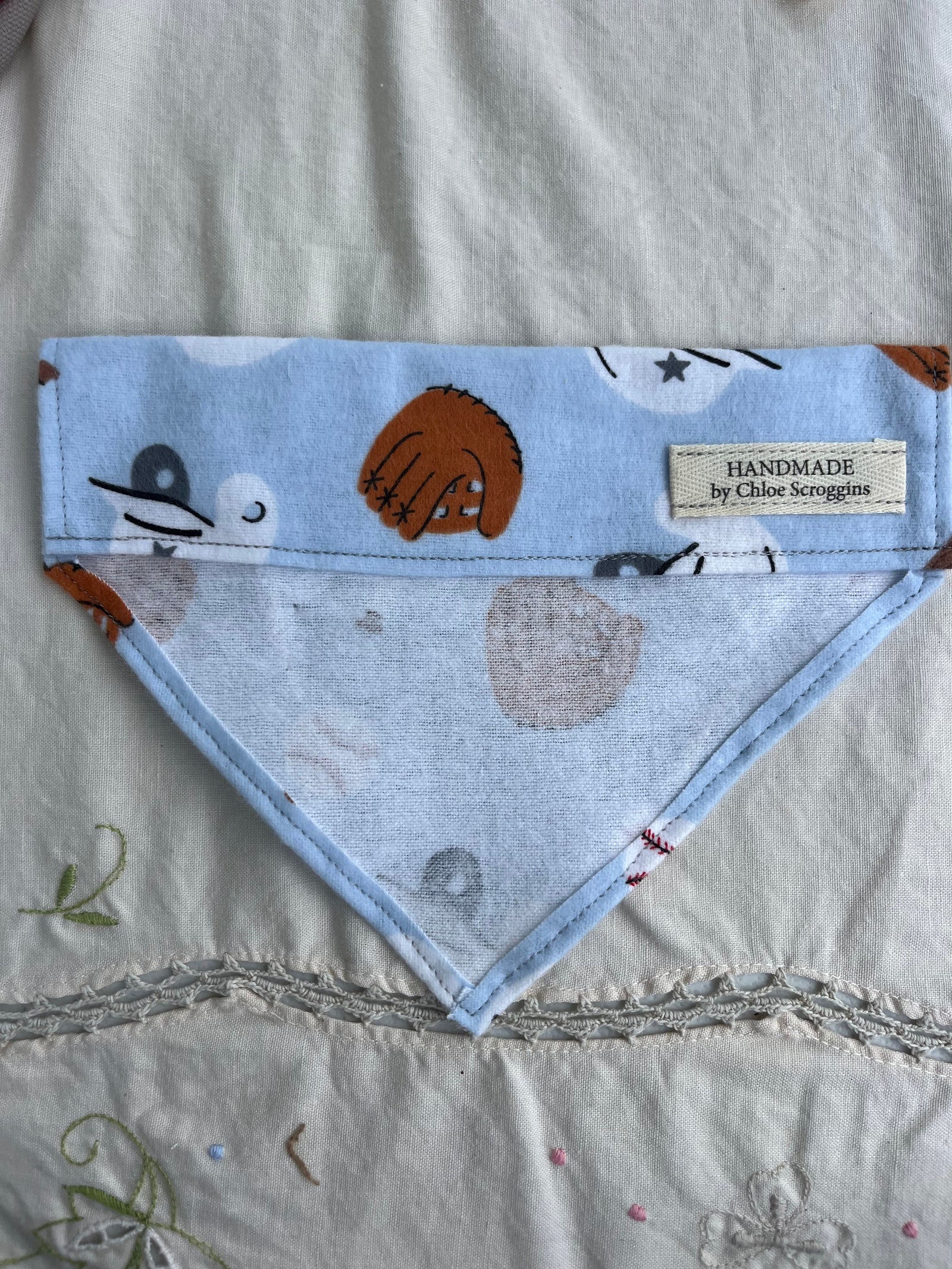 Baseball Dog Scarf Medium