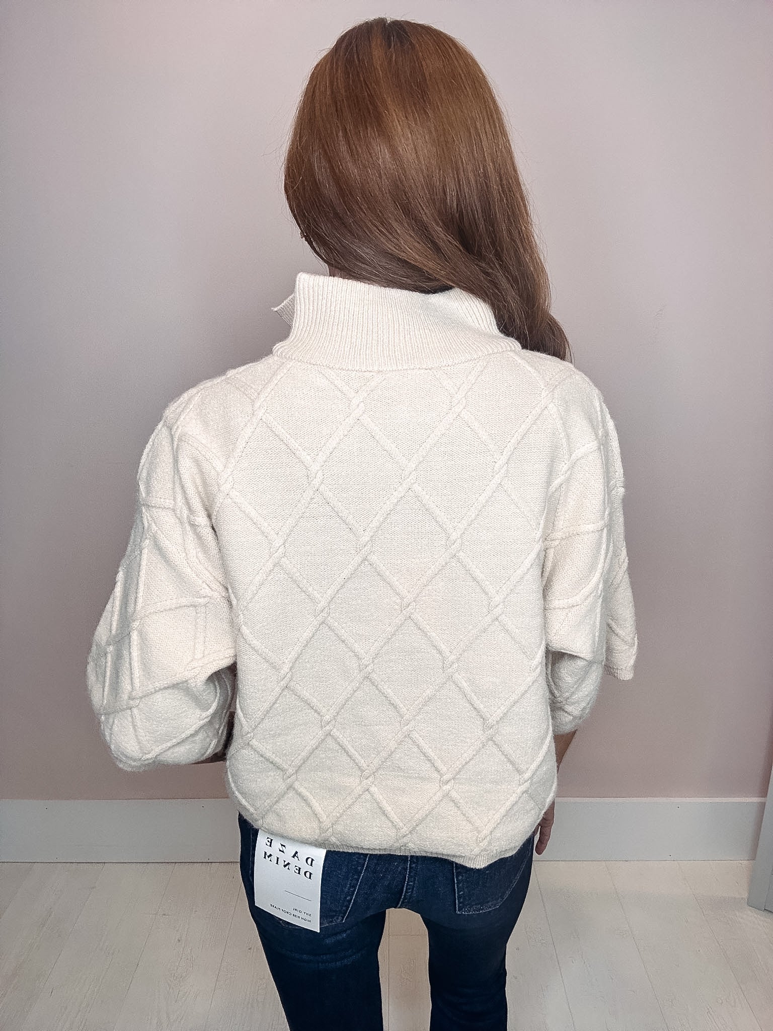 Eliza Criss Cross Mock Neck Sweater