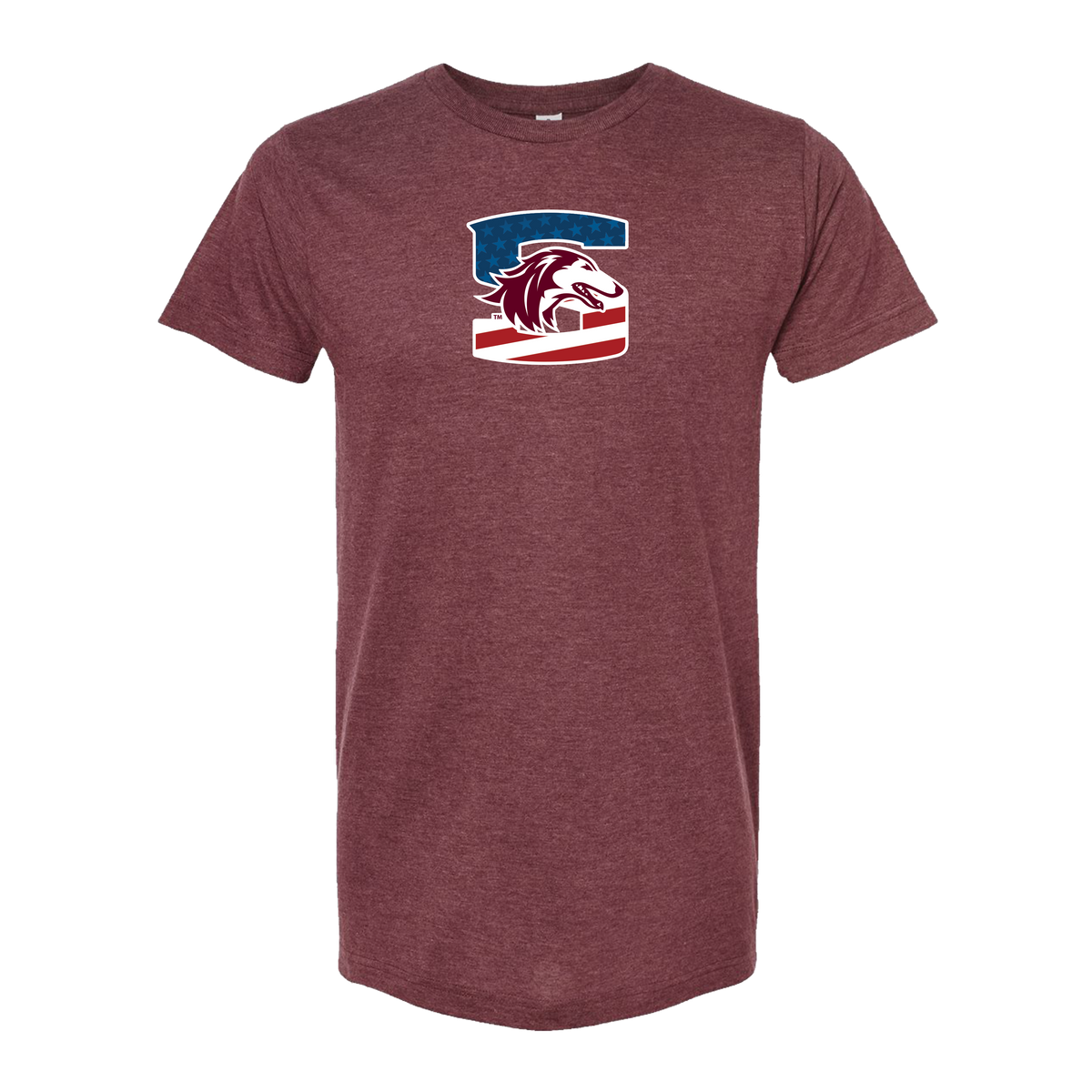 SIUC-USA RWB heather Maroon Graphic Tee - LIMITED AVAILABILITY - Officially Licensed