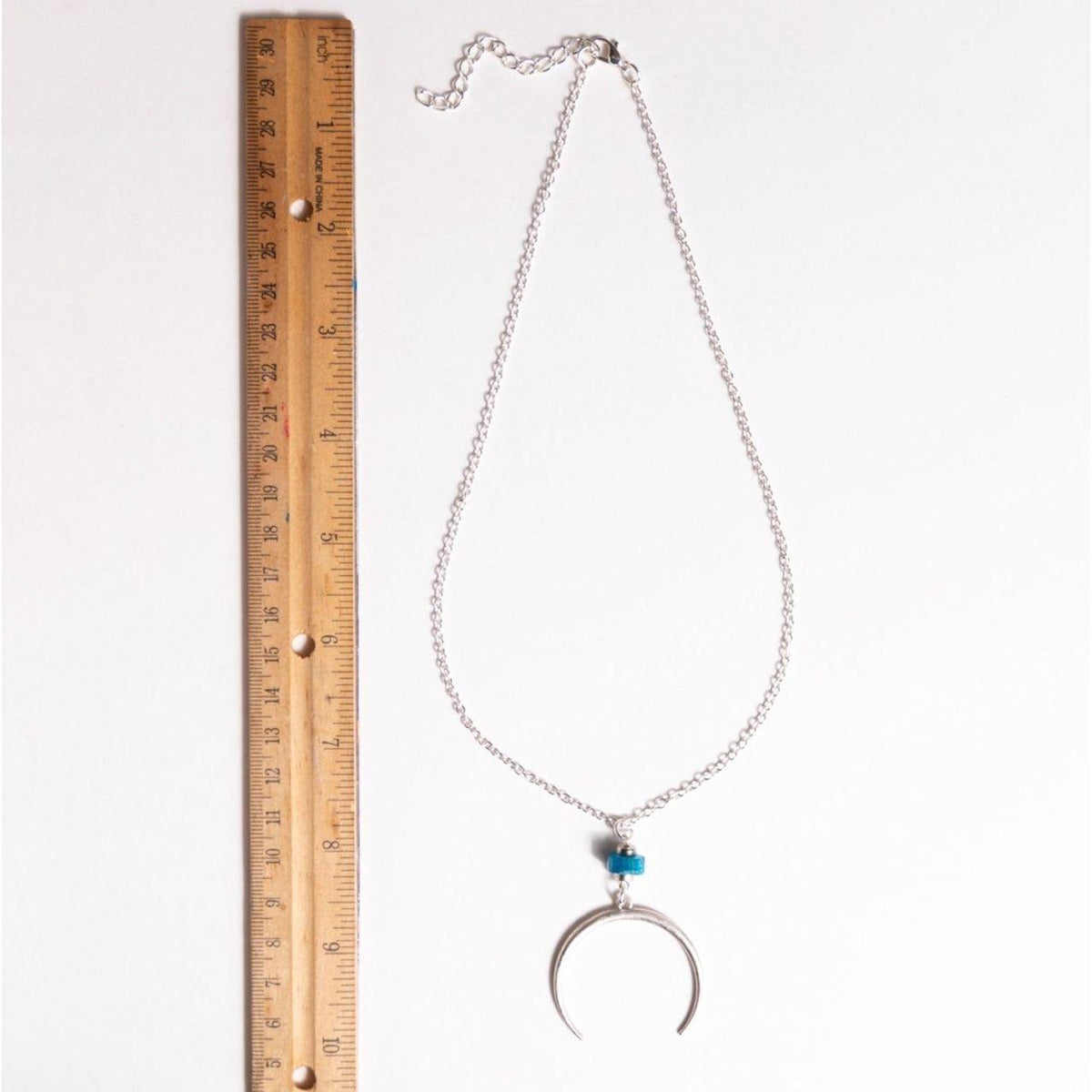 Horn Moon Guidance Necklace featuring Apatite – Icy Blue Gemstone Jewelry by Kinley Jewelry