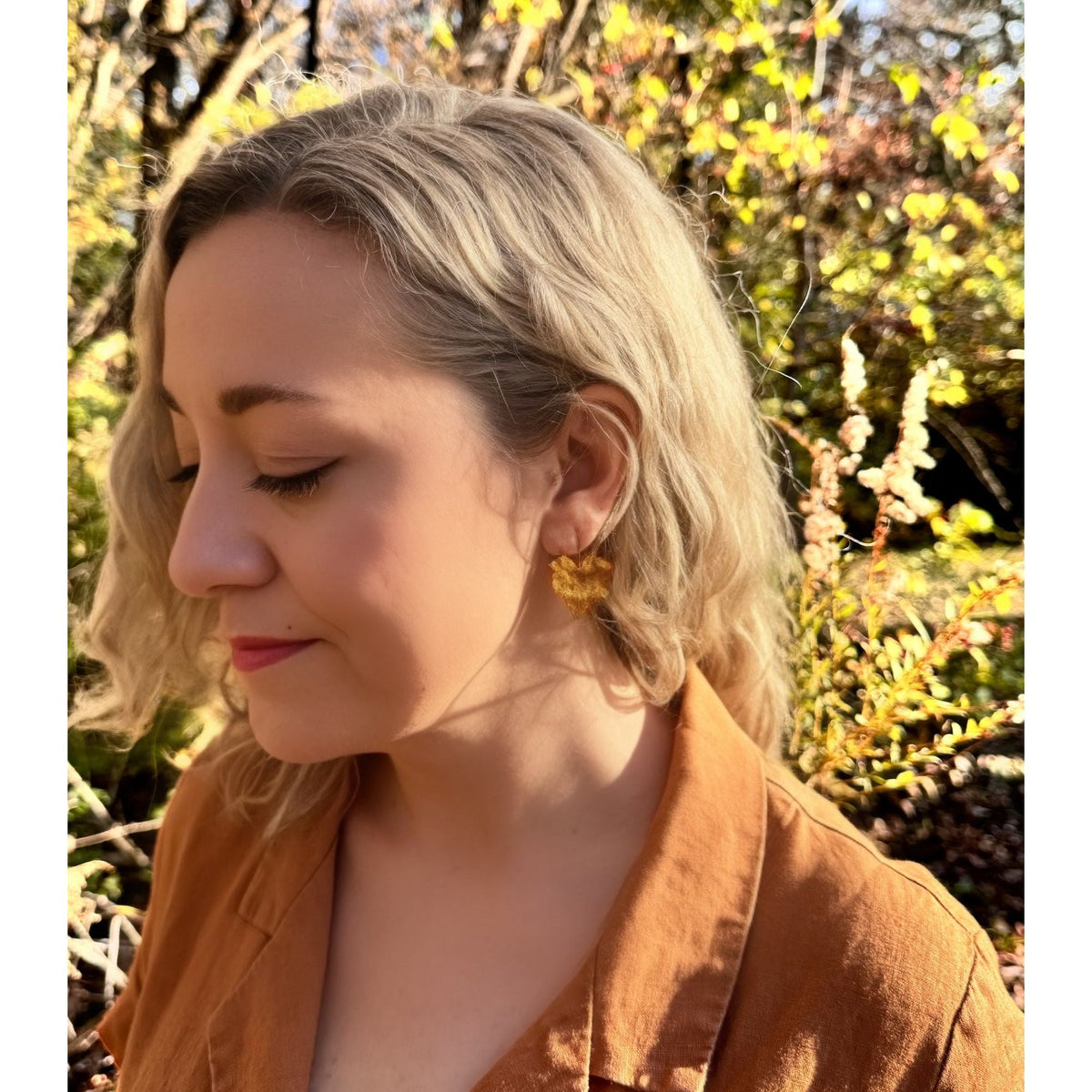 Golden Maple Leaf Earrings