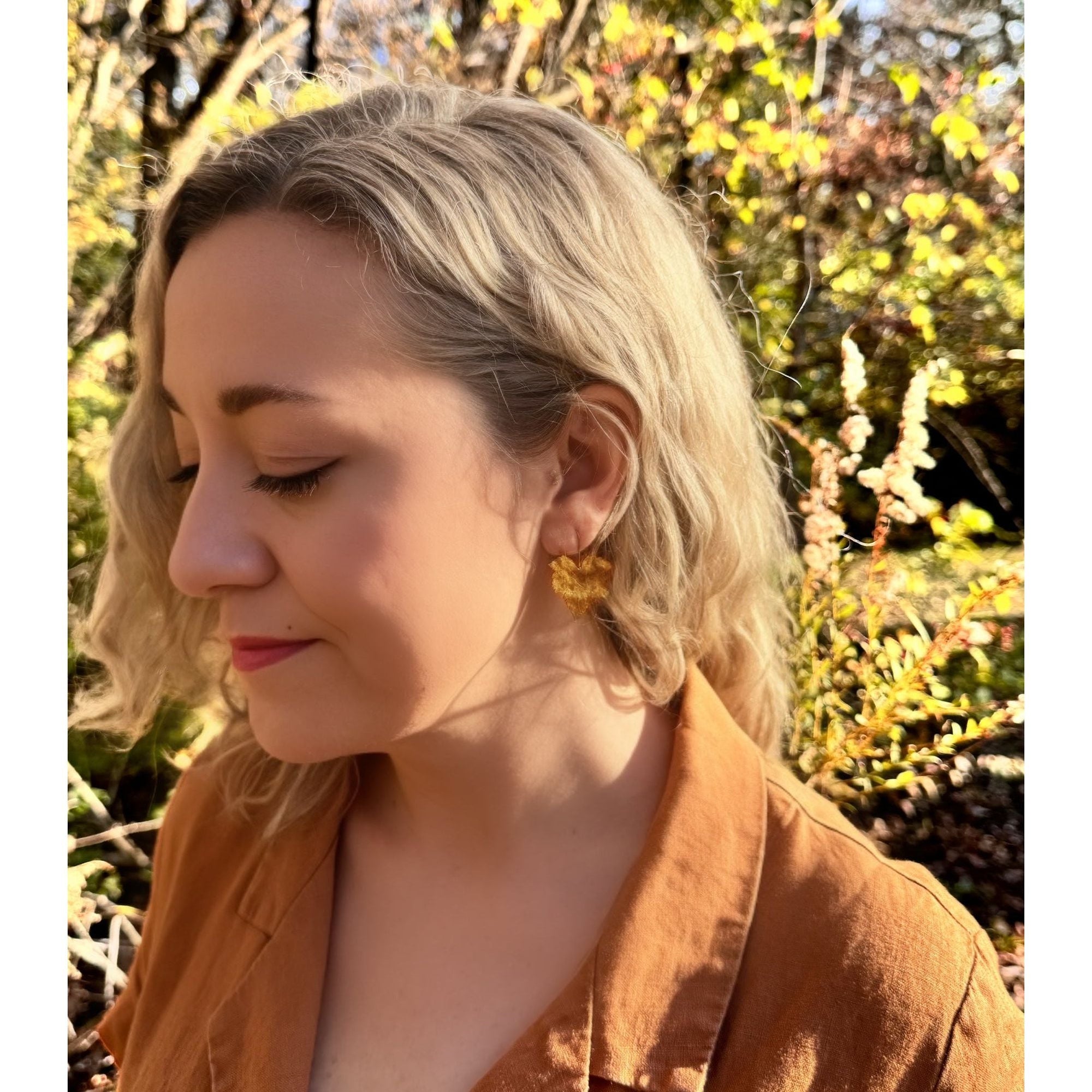 Golden Maple Leaf Earrings