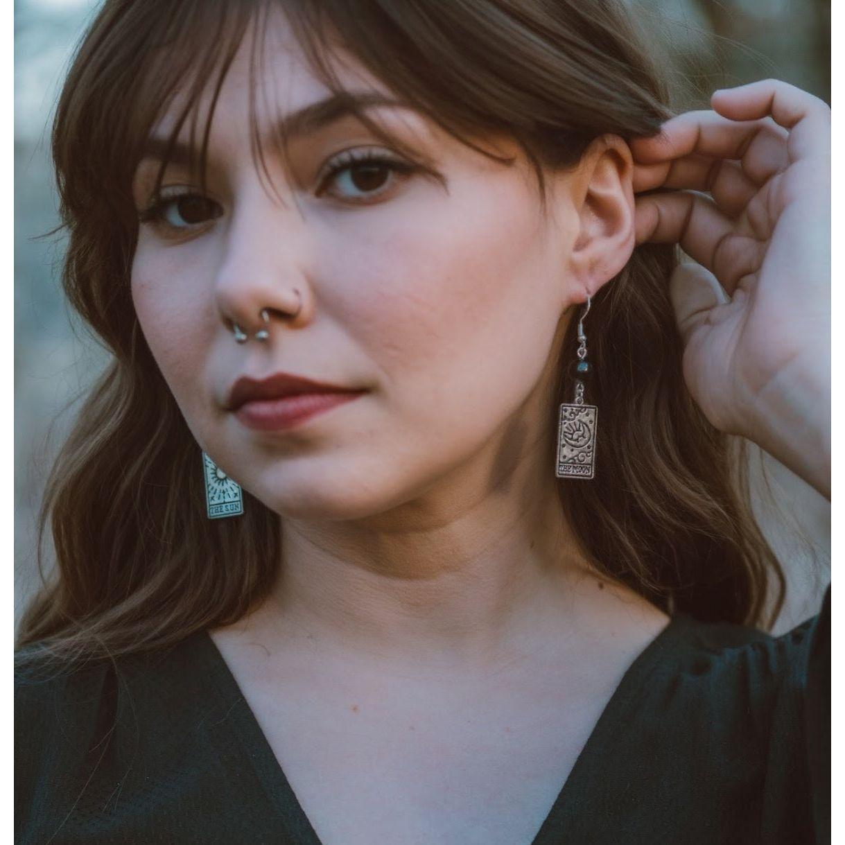 Sun & Moon Tarot Cards Earrings