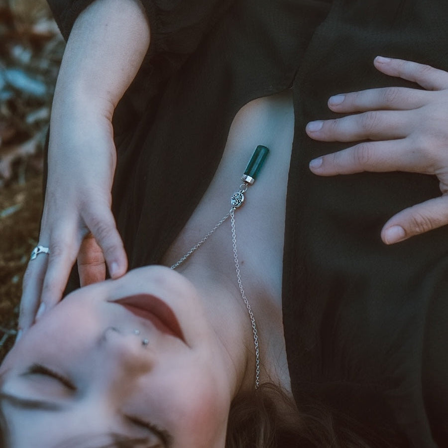 Blue Fluorite Floral Drop Necklace