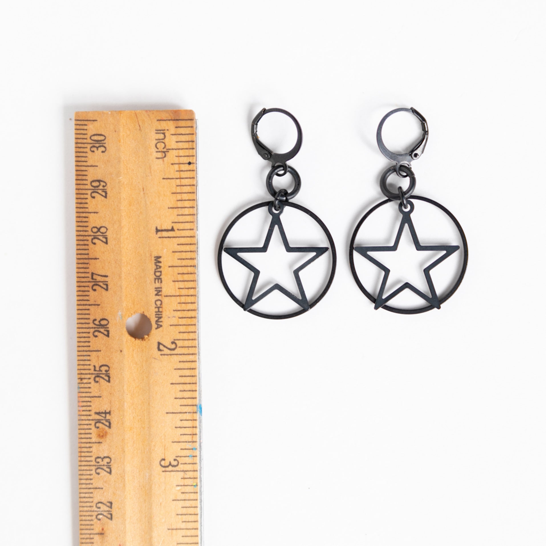 Black Star Earrings