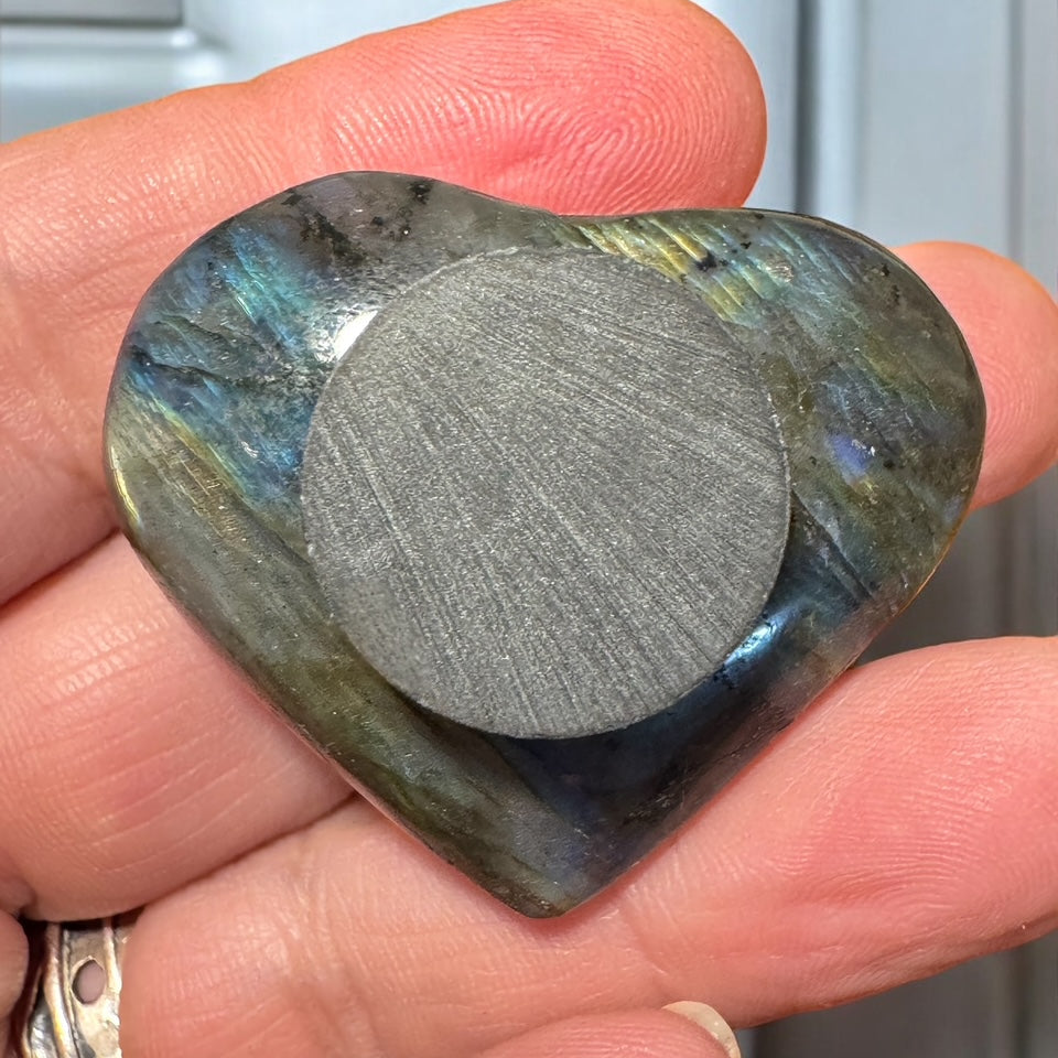 Labradorite Heart Magnet Backs Photo