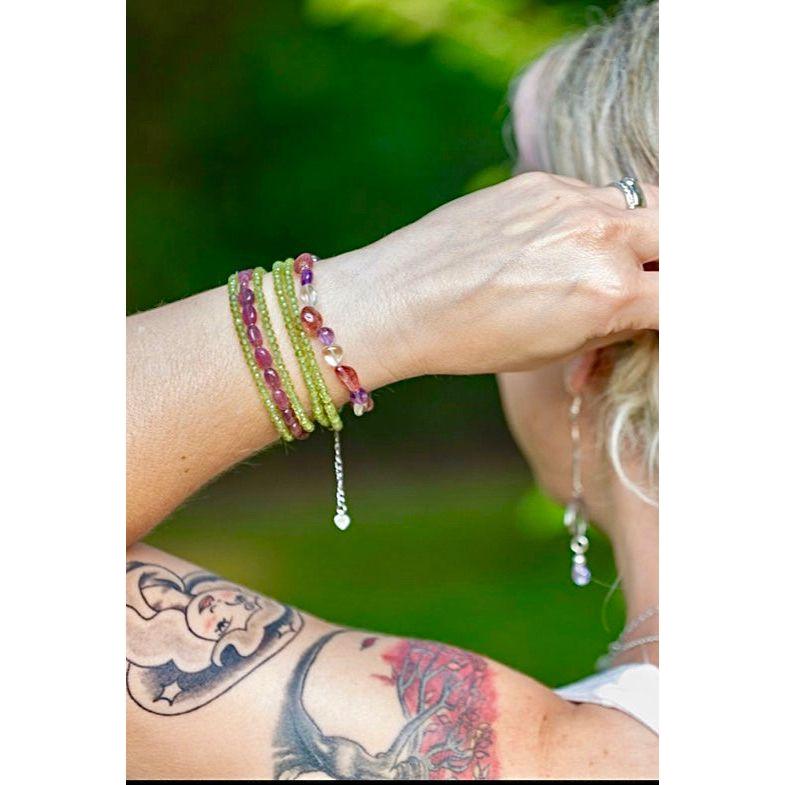 Microfaceted Peridot Bracelet
