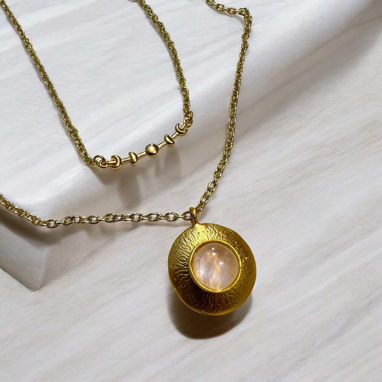 Moonstone Medallion Necklace