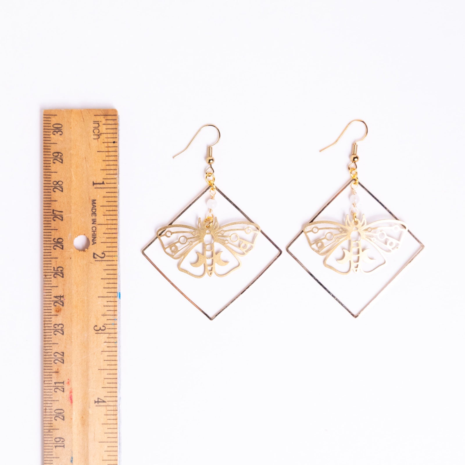 Moth Specimen in Frame Earrings
