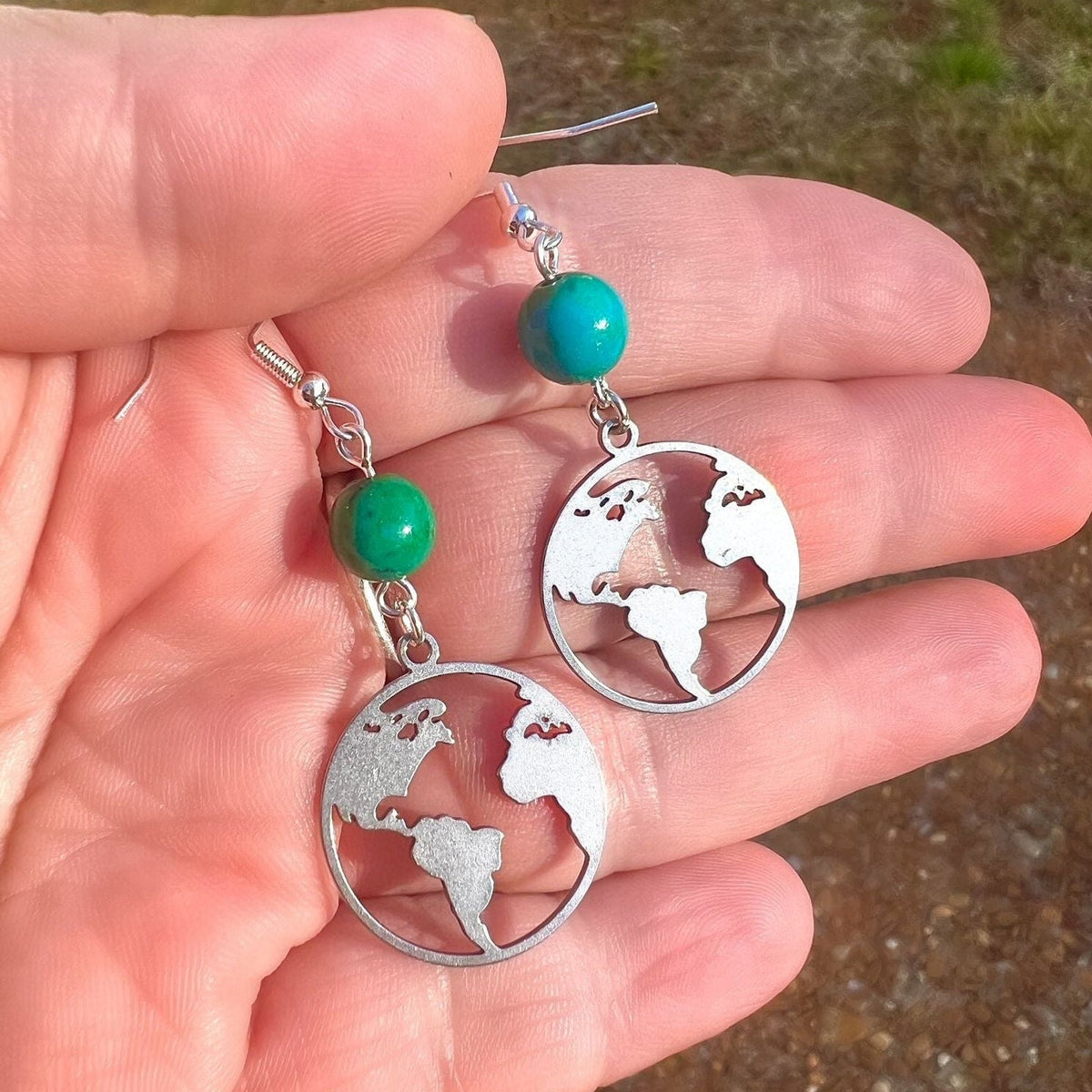 Mother Earth Earrings with Chrysacolla