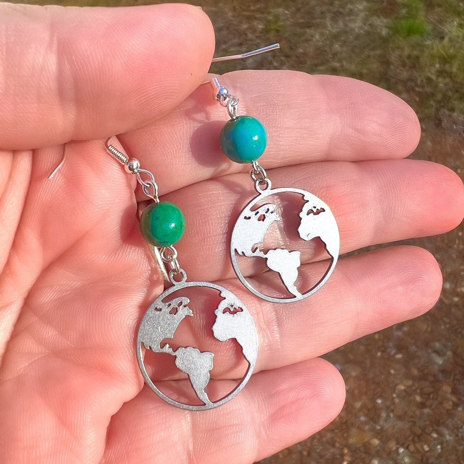 Mother Earth Earrings with Chrysacolla
