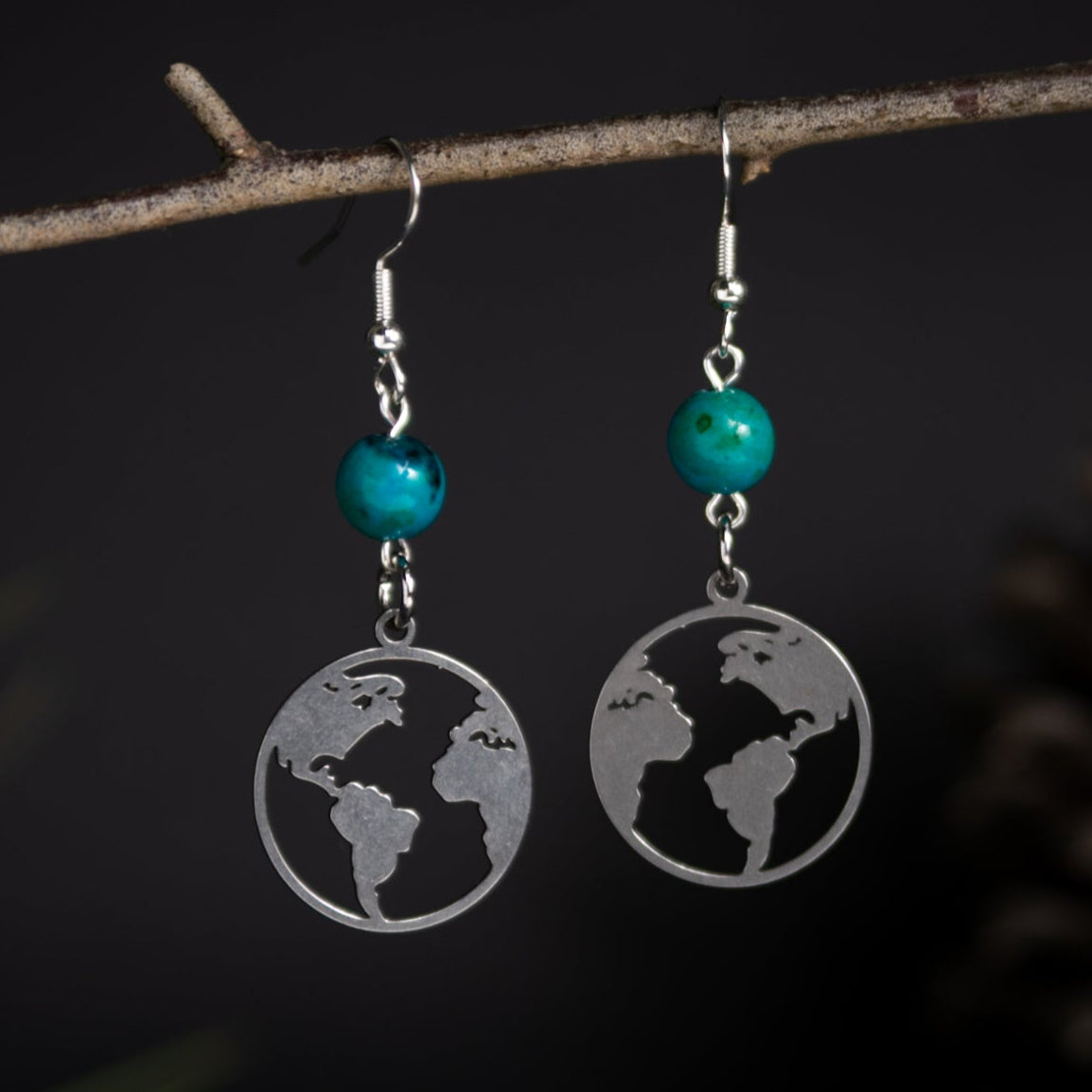 Mother Earth Earrings with Chrysacolla