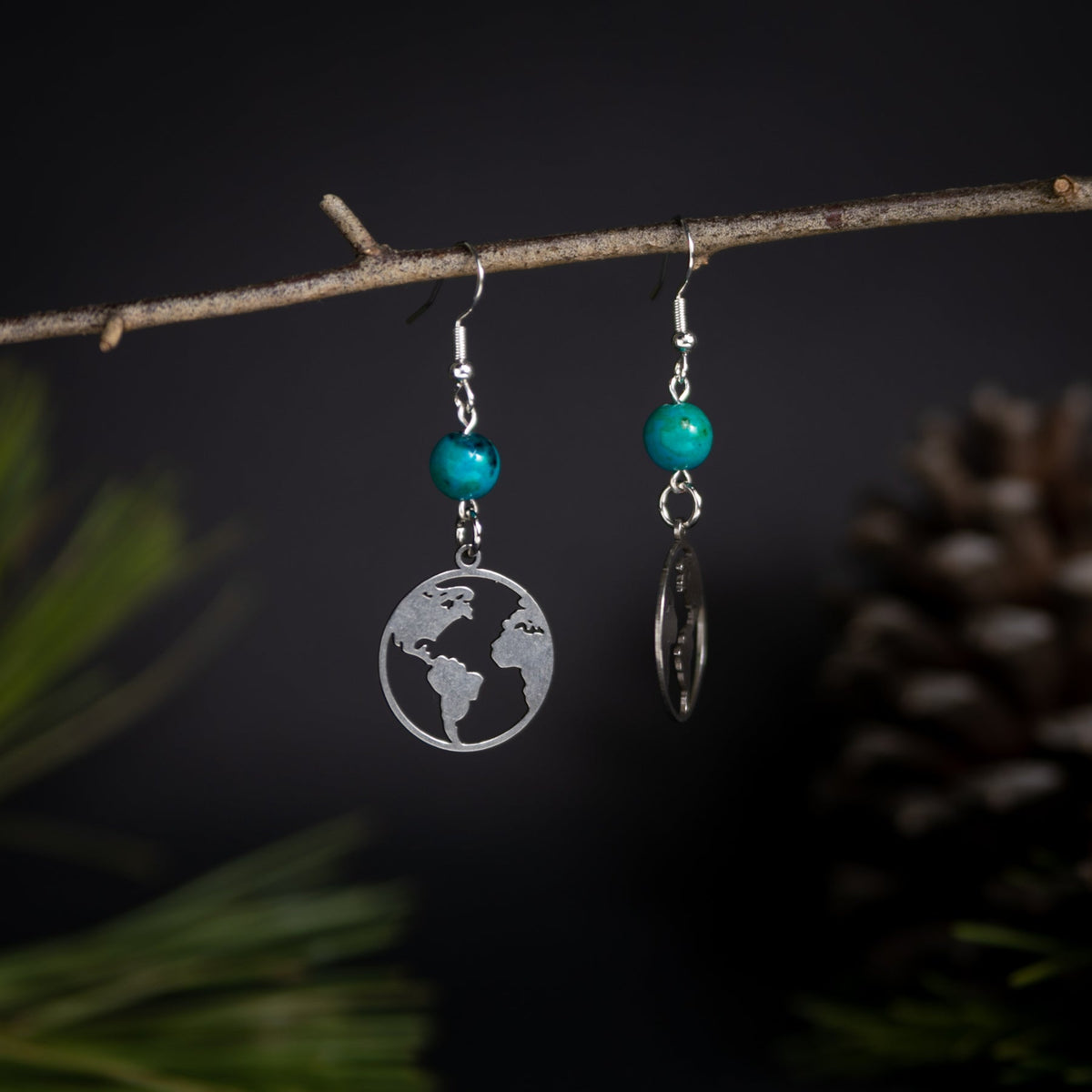 Mother Earth Earrings with Chrysacolla