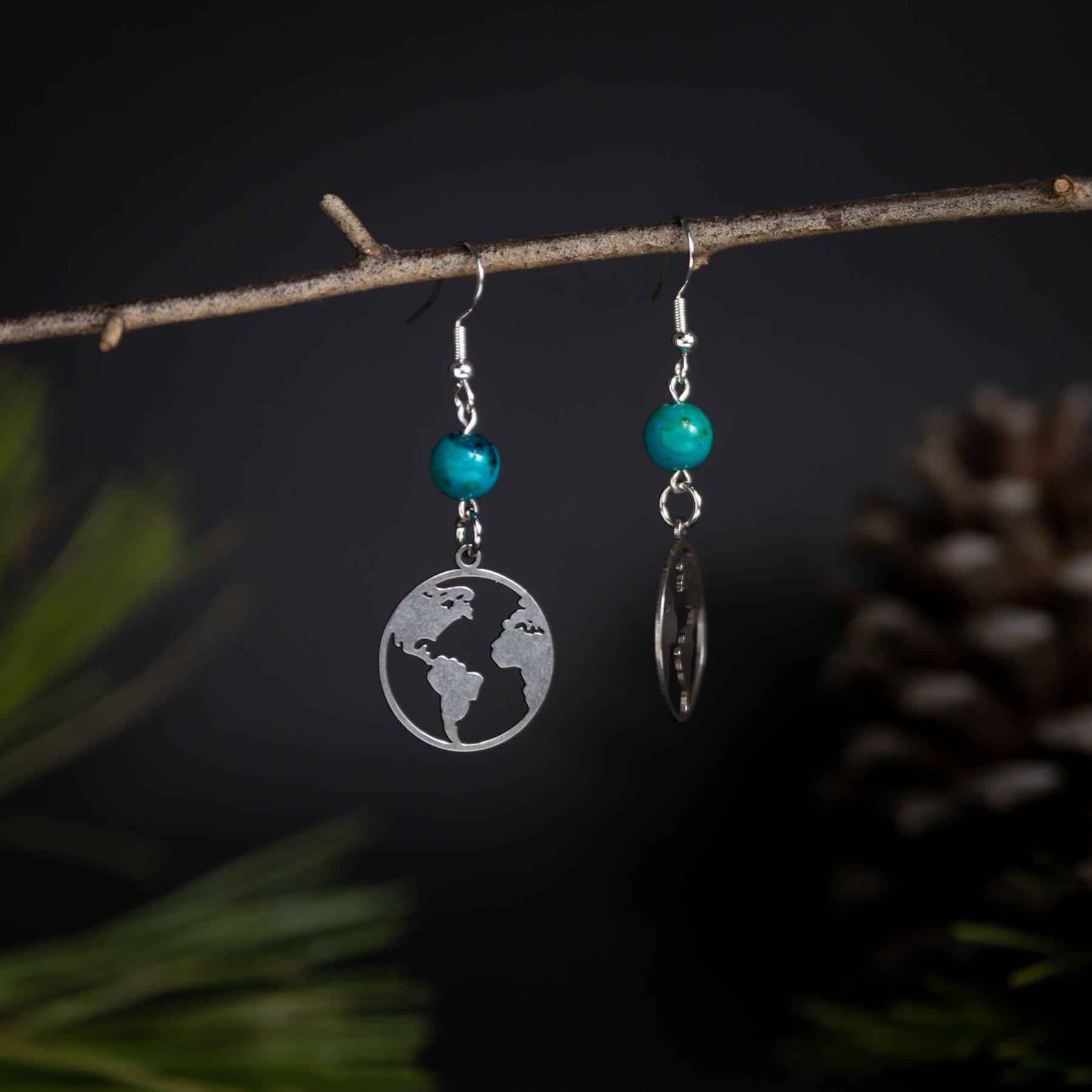 Mother Earth Earrings with Chrysacolla