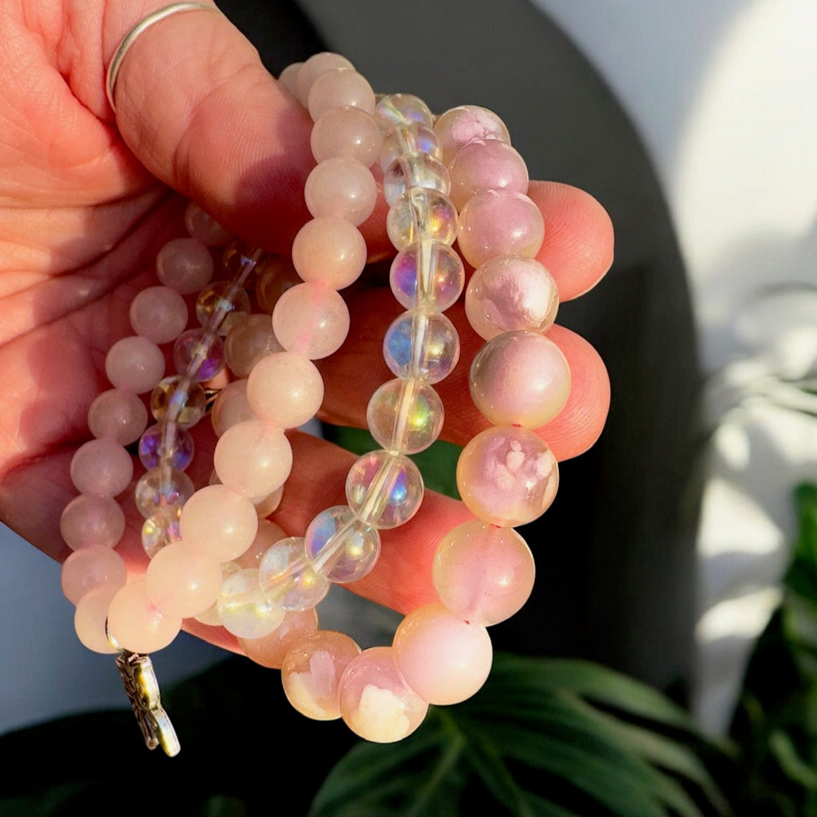 The Power of Love Set of 3 Gemstone Stretch Bracelets - 8mm Gemstones