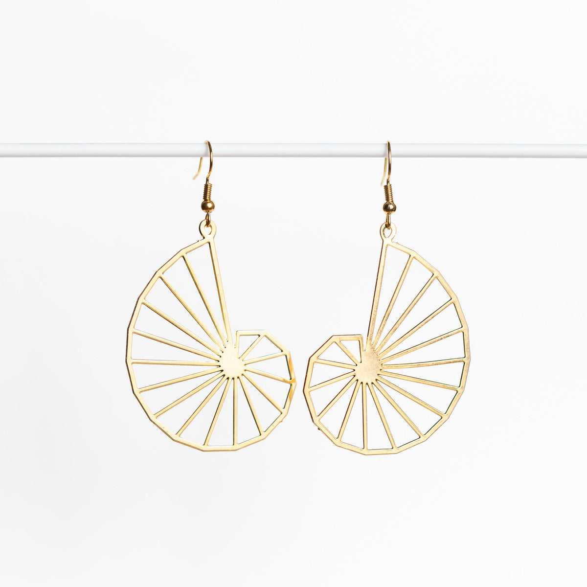 Nautilus Spiral Earrings in Gold