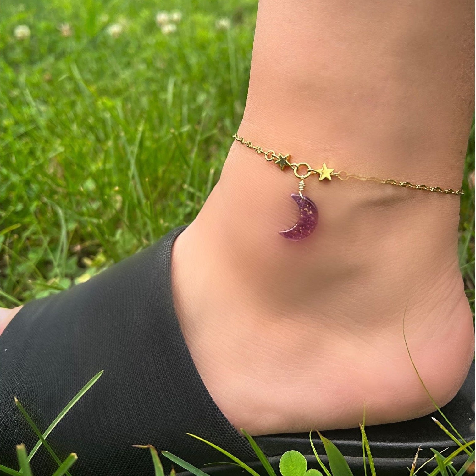 Purple Moon Anklet