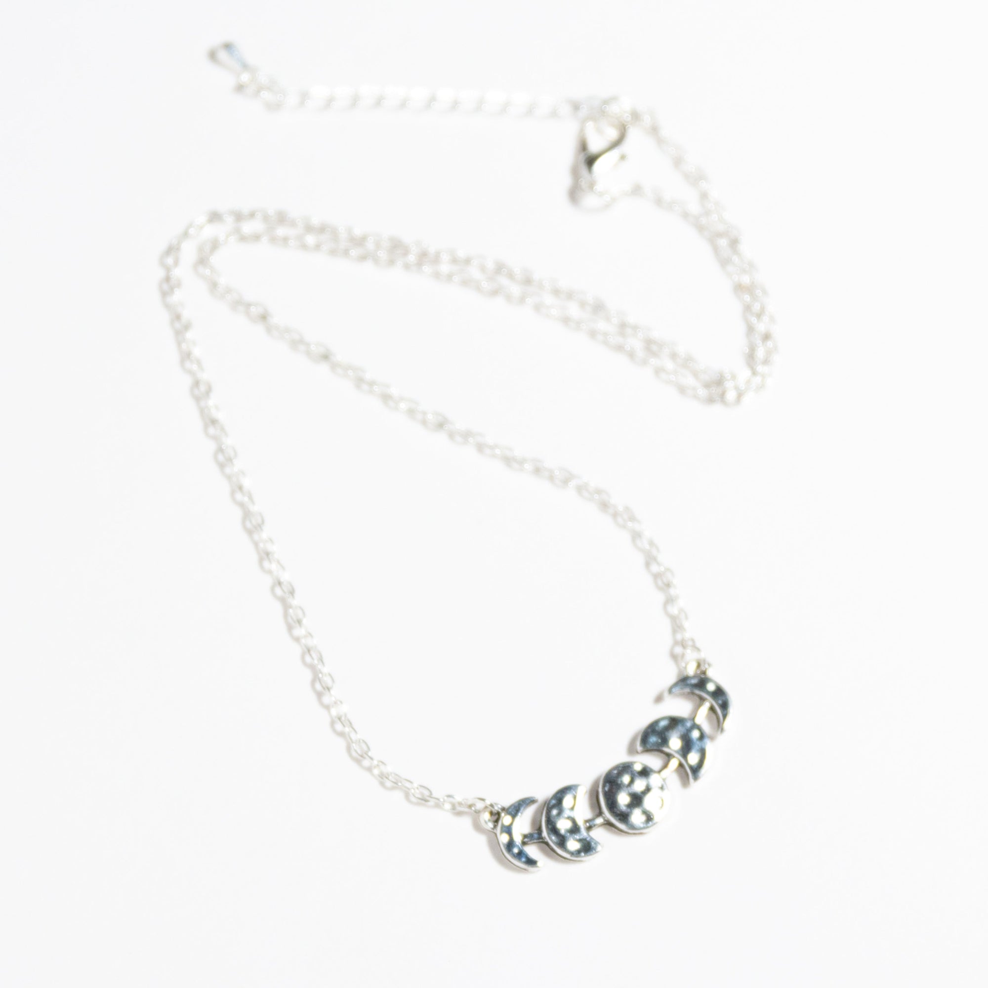 Silver Moon Phases Bar Necklace