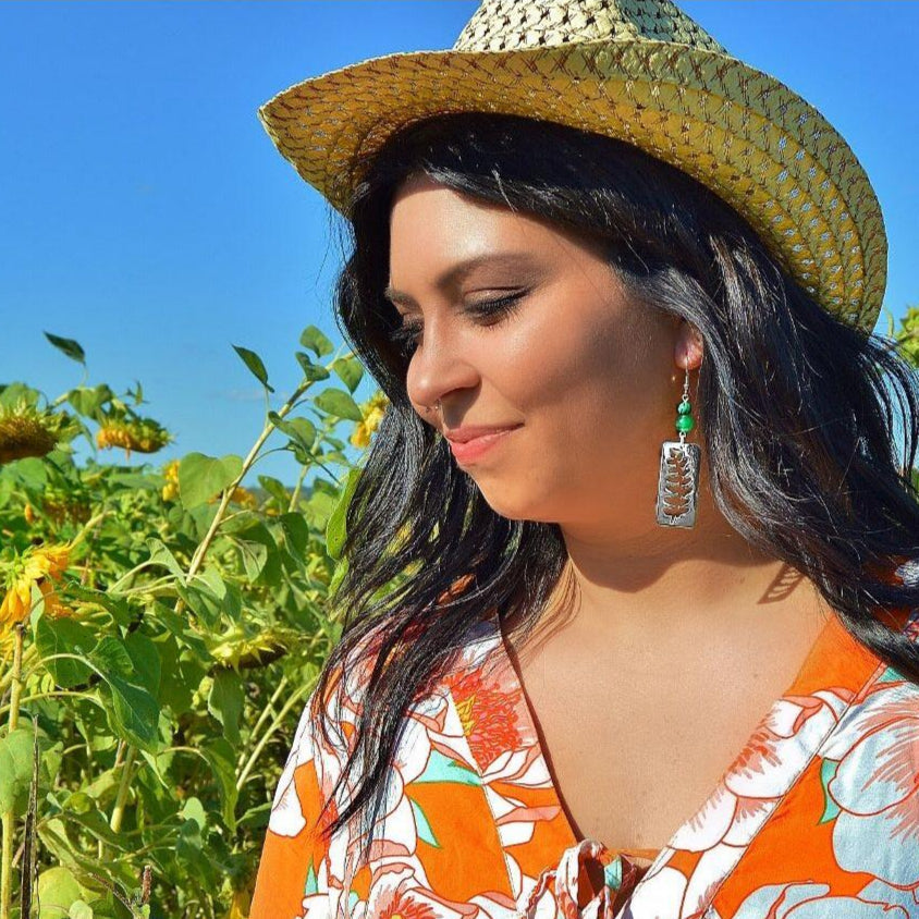 Silver Fern Window Earrings