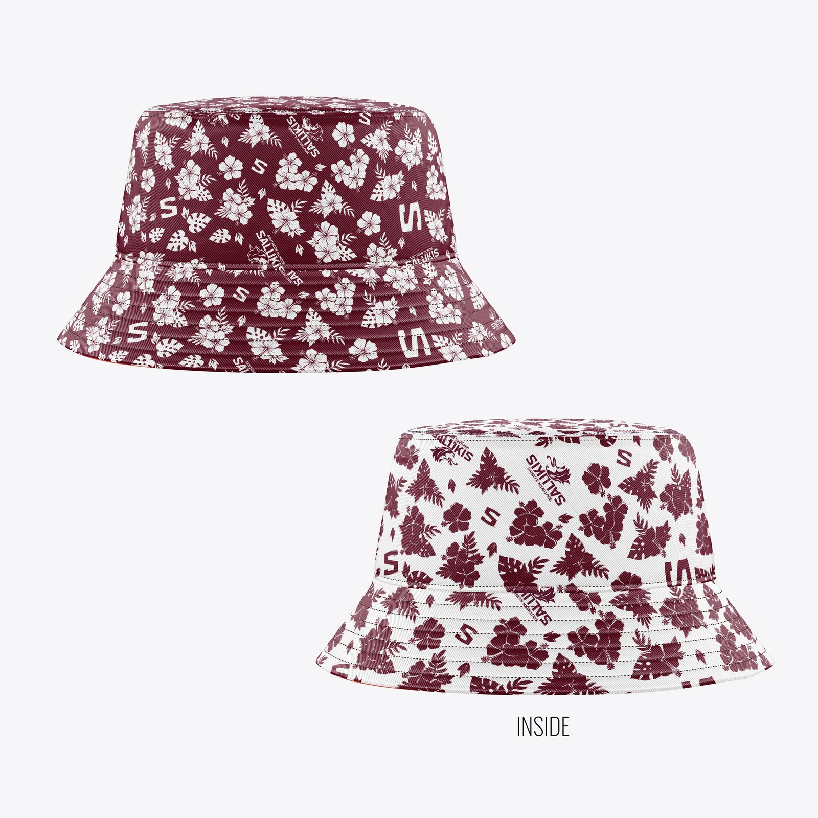 Saluki Logo Hawaiian Print Reversible Bucket Hat (PREORDER)