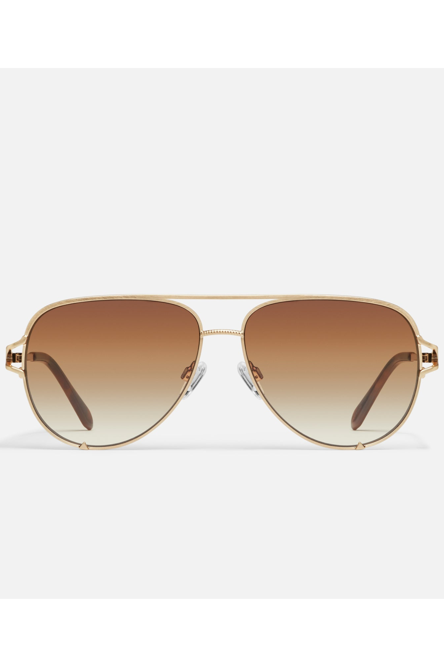 Quay High Key Twist Sunglasses-- Brushed Gold/Sepia