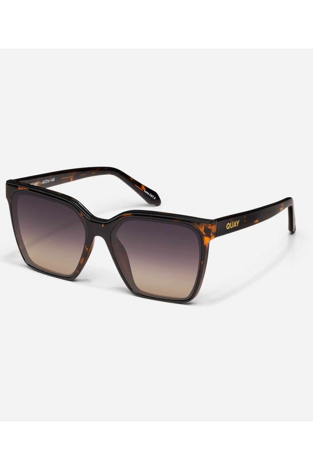 Quay Level Up Sunglasses-- Tortoise/Smoke Taupe Polarized Lens
