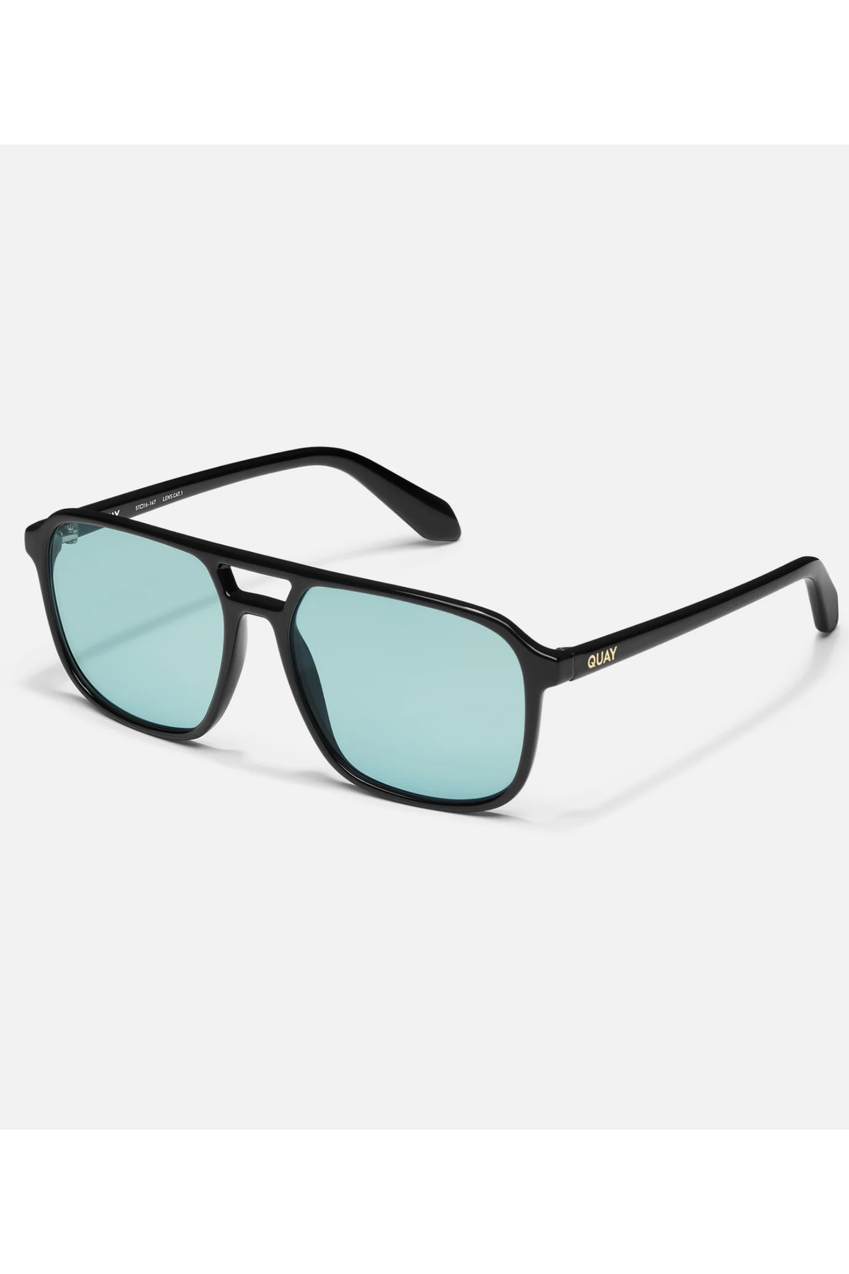 Quay On The Fly Sunglasses-- Black/Aqua