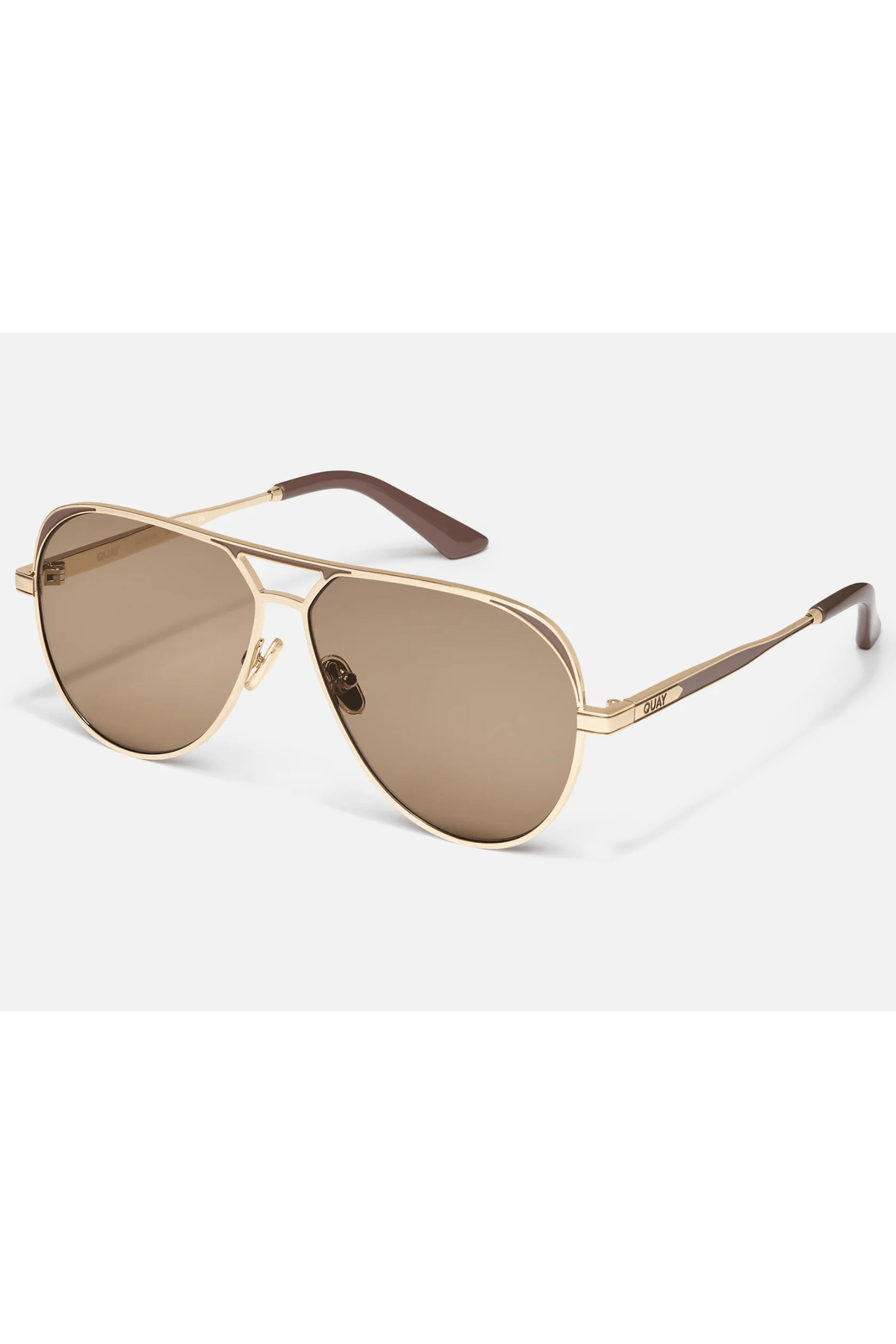 Quay Open Tab Sunglasses-- Gold