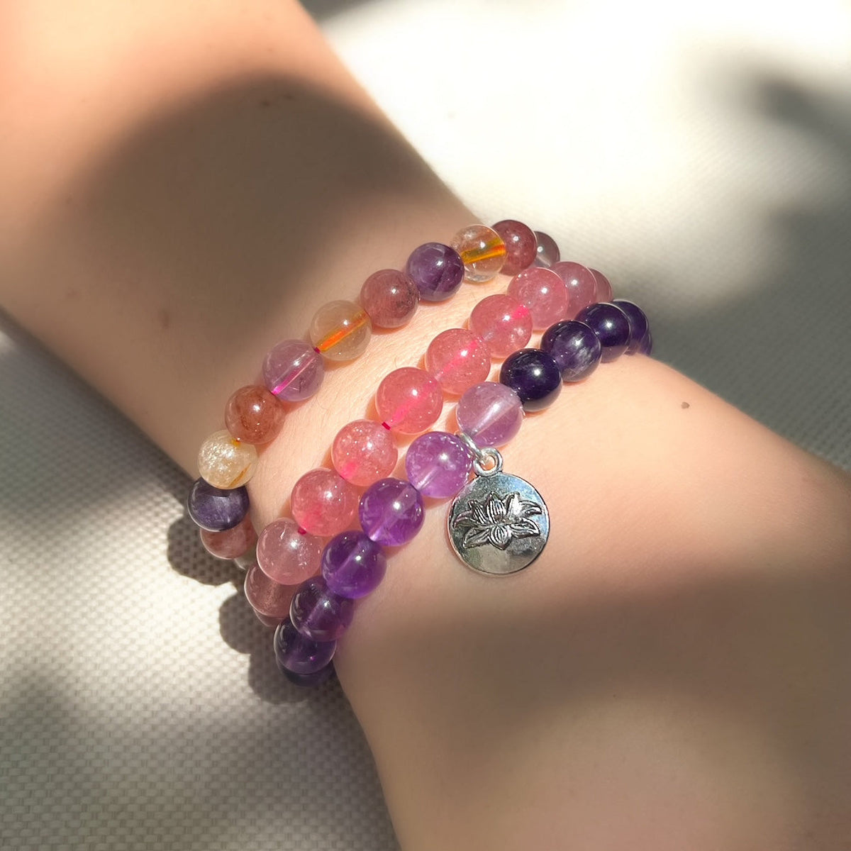 Women’s Intuition Set of 3 Gemstone Bracelets – Healing Crystal Jewelry by Kinley Jewelry