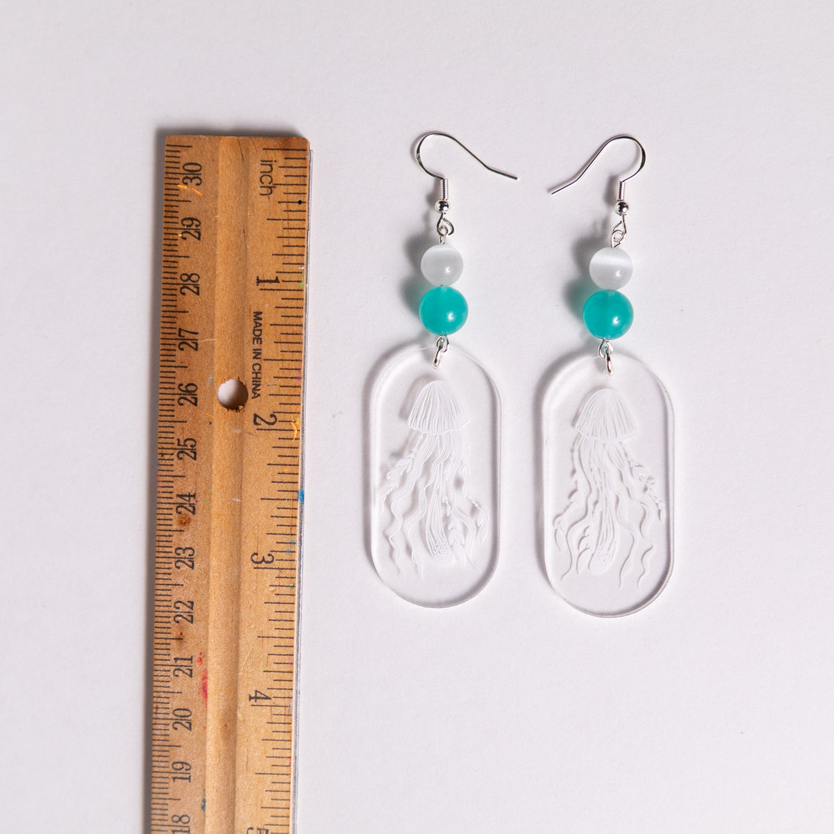 Crystal Clear Acrylic Earrings - Jellyfish