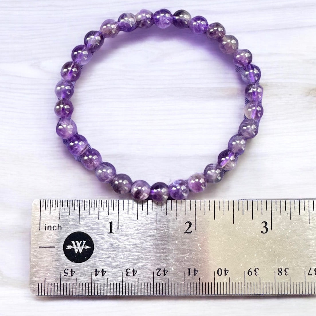Amethyst Beaded Stretch Bracelet - 6mm Gemstone
