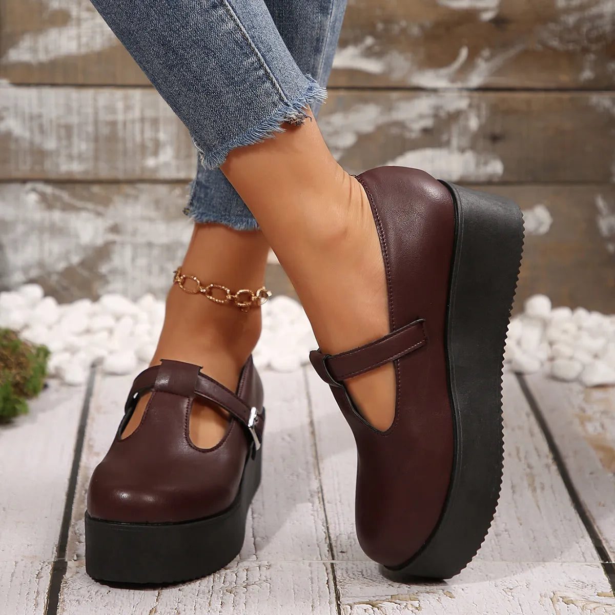 Round Toe Platform Loafers