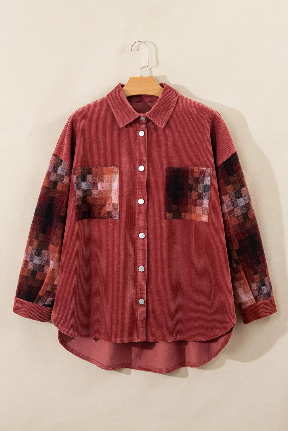 Pixelated Shacket - Button Up Long Sleeve