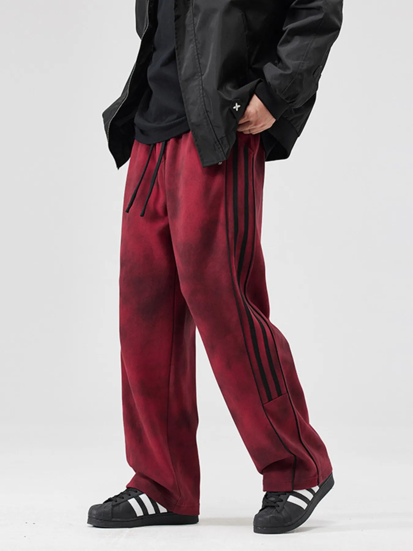 Men's Plus Size Drawstring Striped Loose Fit Pants