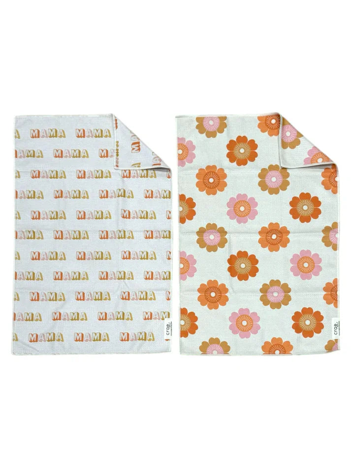 Crae.Home Sincere/I Love You Mama: 2 Double Sided-Hand Towels