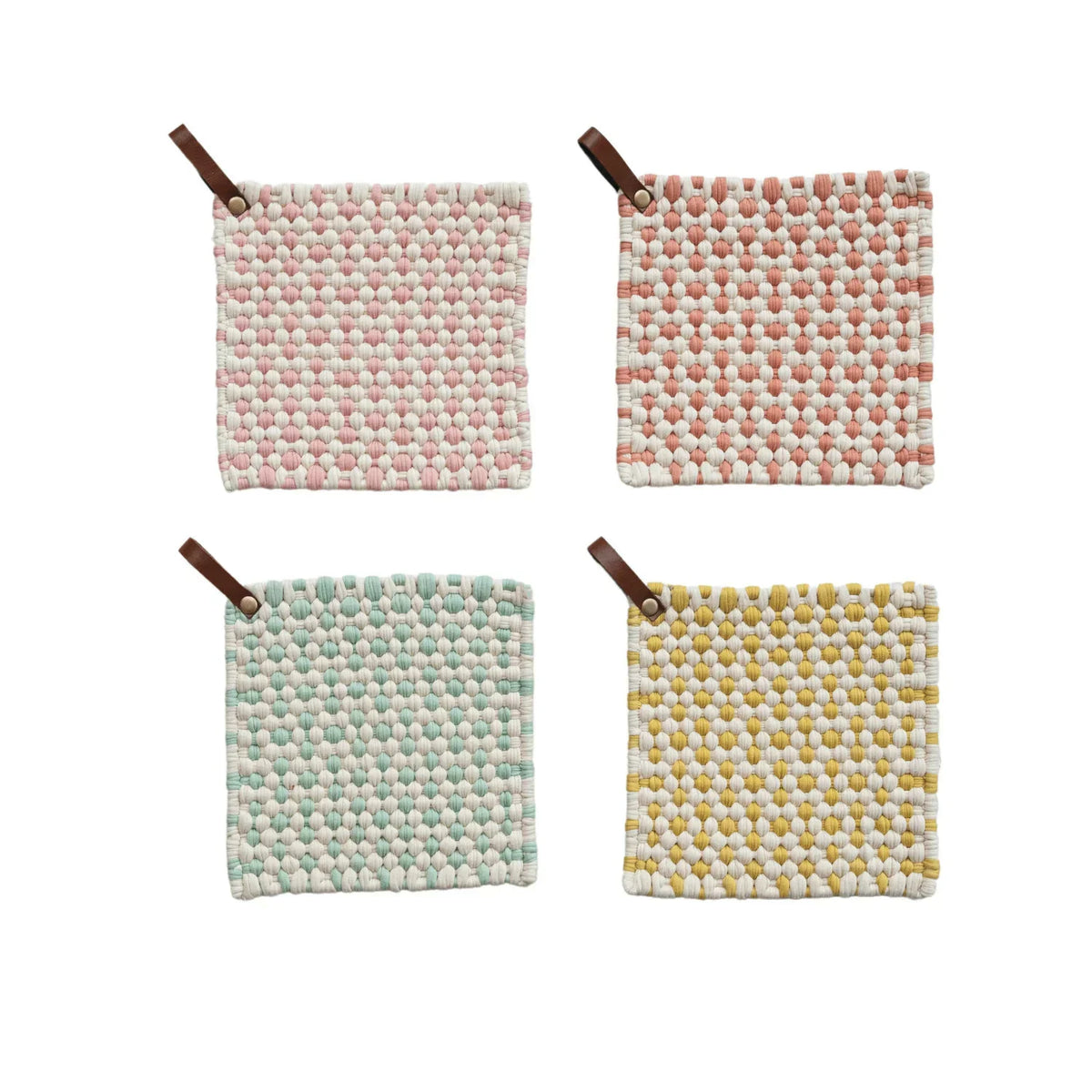 Patterned Cotton Crocheted Pot Holder 8"