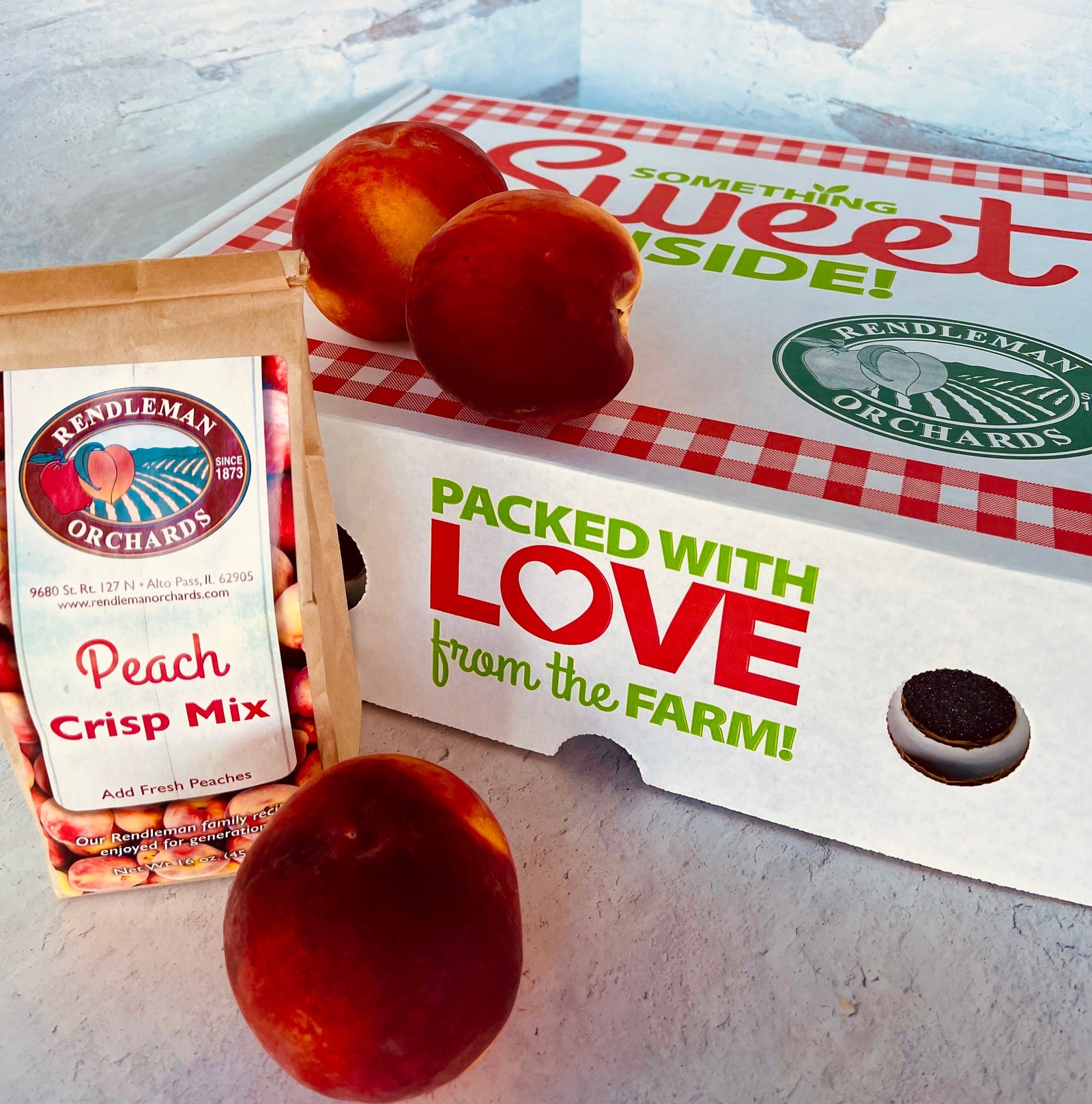Peach Gift Box w/ Peach Crisp Mix - FREE GROUND SHIPPING*!