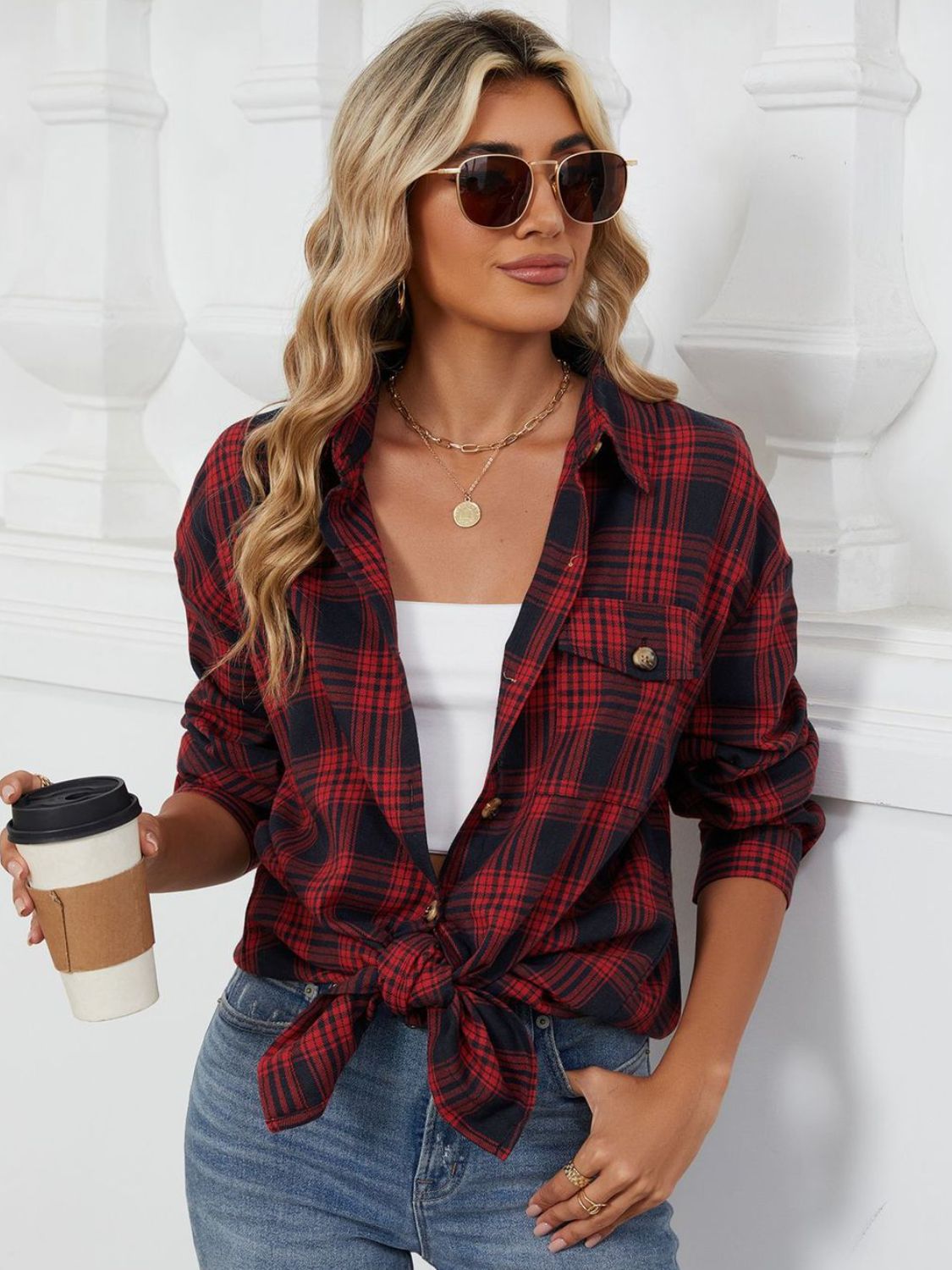 Plaid Collared Neck Long Sleeve Shirt – A Wardrobe Classic with a Twist