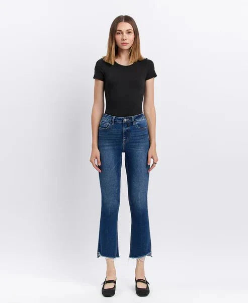 Eccentrics Boutique Denim Bella High Rise Raw Hem Kick Flare