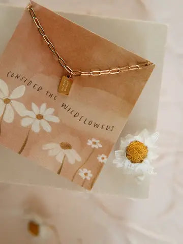 Eccentrics Boutique Jewelry Dear Heart- Do Not Worry Mini Tag Necklace Gold