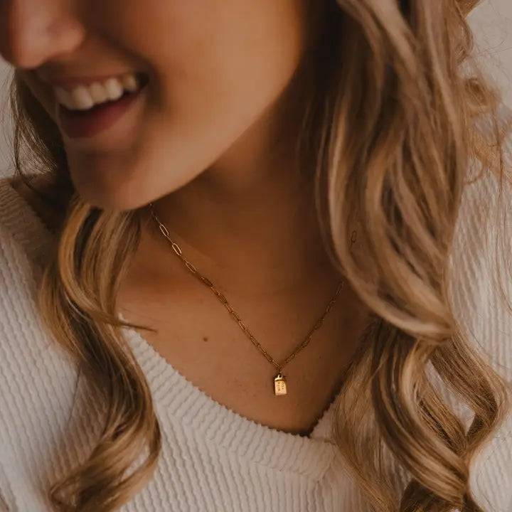 Eccentrics Boutique Jewelry Dear Heart -With You Mini Tag Necklace Gold