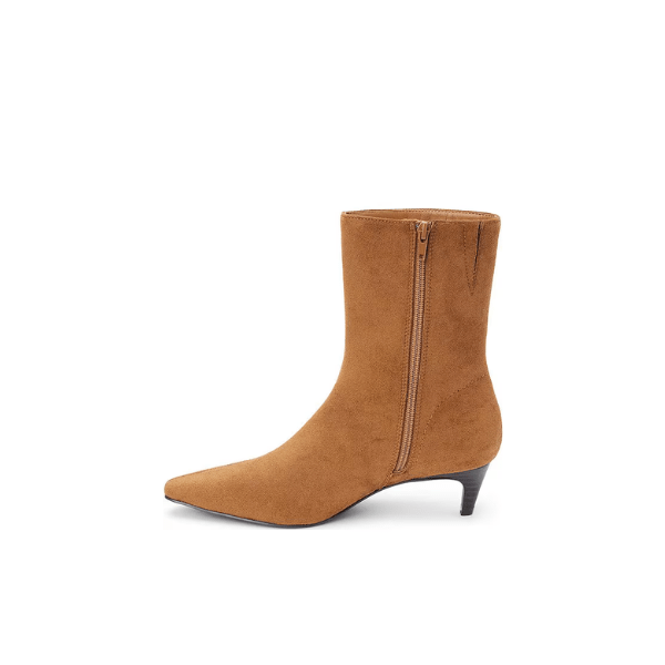 Esther Sueded Fabric Kitten Heel Mid Calf Boots