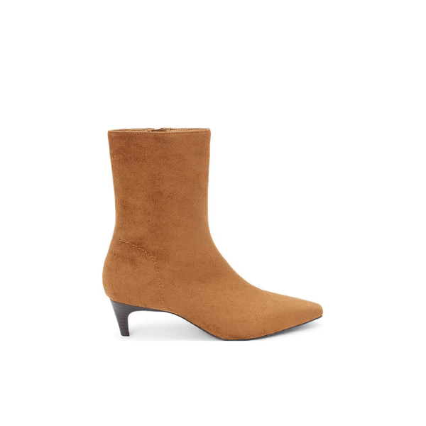 Esther Sueded Fabric Kitten Heel Mid Calf Boots