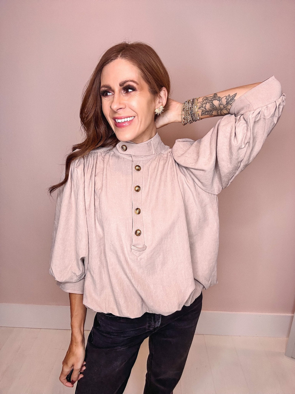 Golden Hour Bubble Hem Top