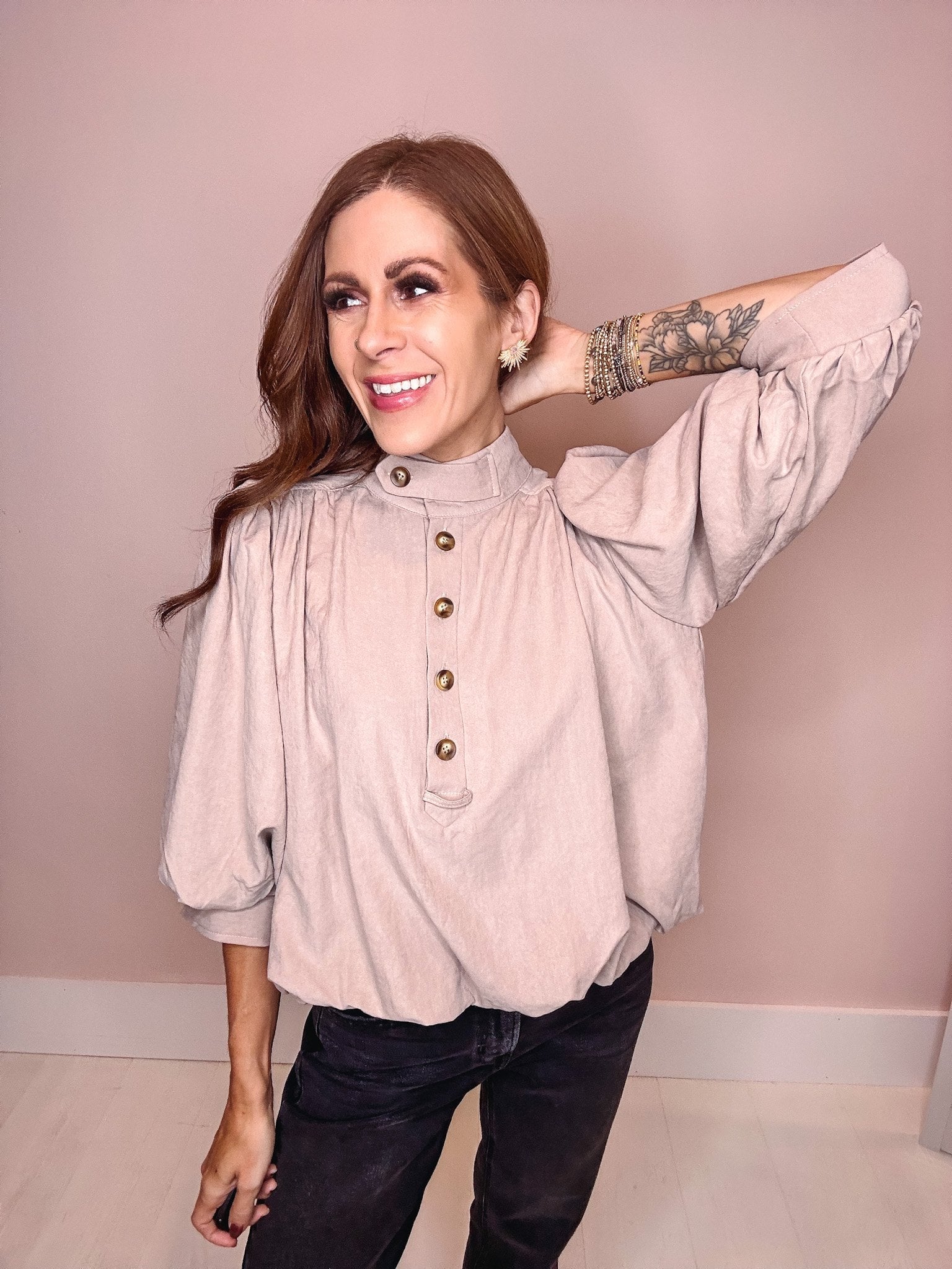 Golden Hour Bubble Hem Top