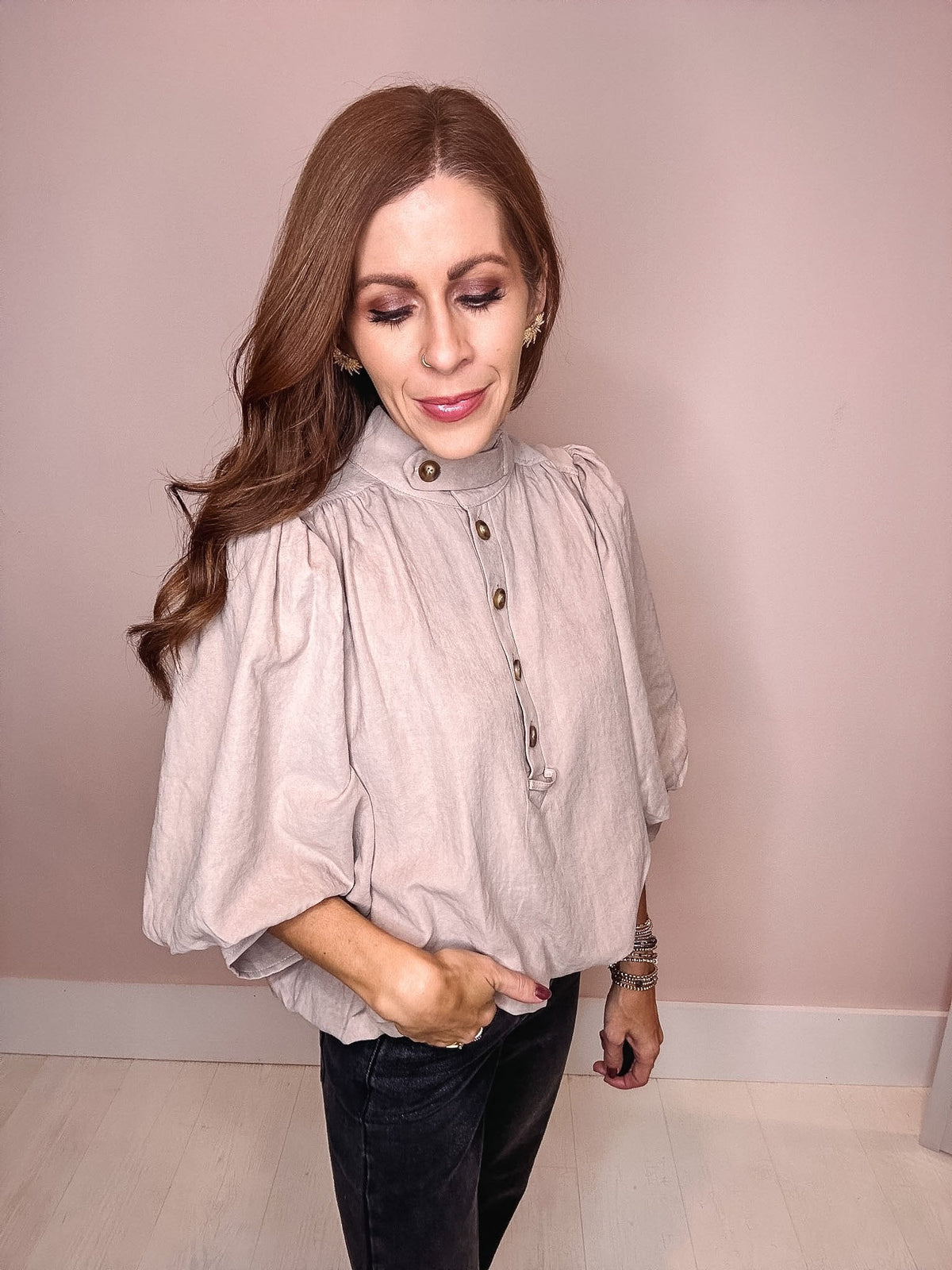 Golden Hour Bubble Hem Top
