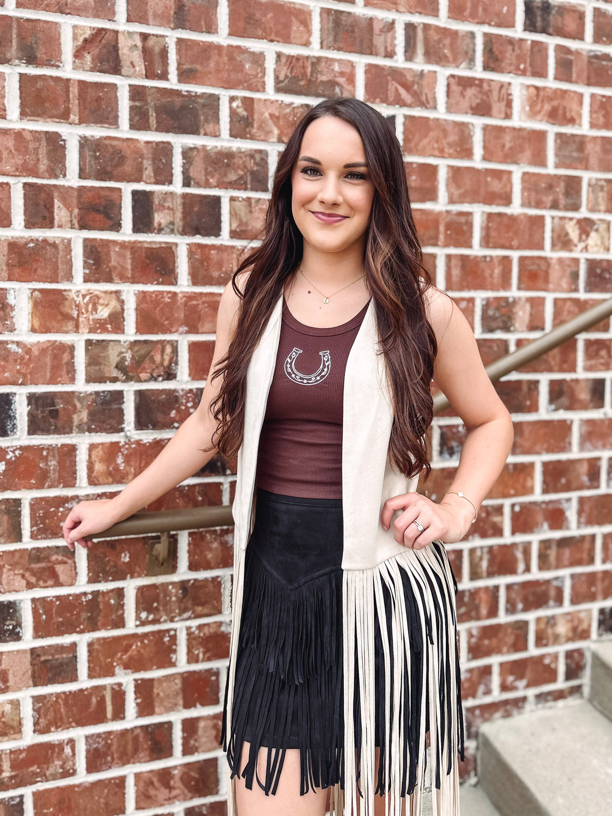 Grand Ol&#39; Opry Long Fringe Suede Vest