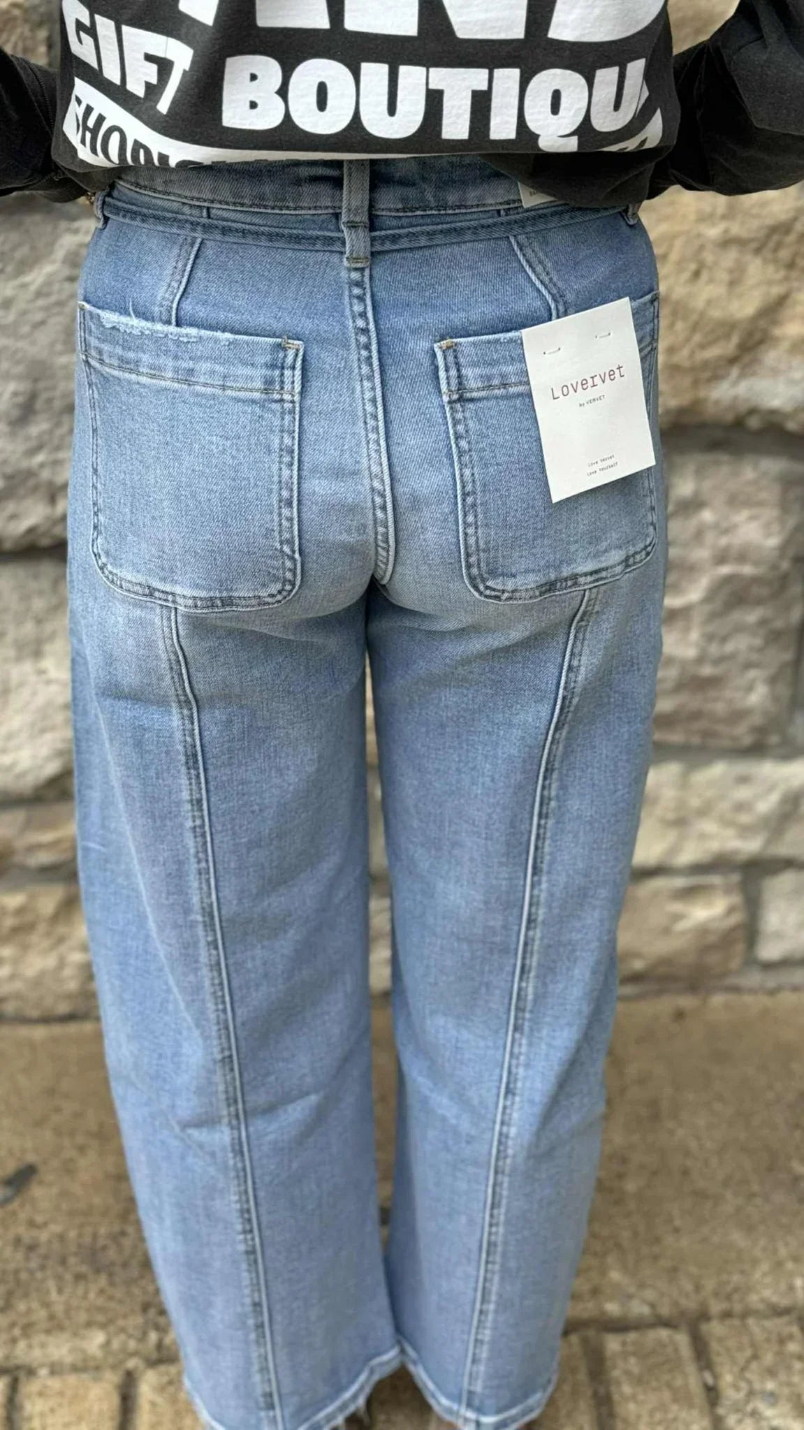 High Rise Wide Barrel Denim With Tie Waist